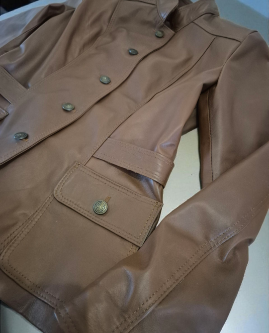 Дамско кожено сако AMBER BROWN - 8