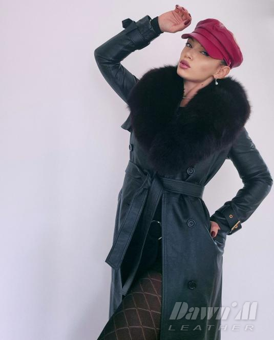 PREMIUM COLLECTION дамски кожен каскет - 2