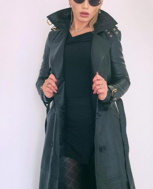 Дамски кожен тренч - 2