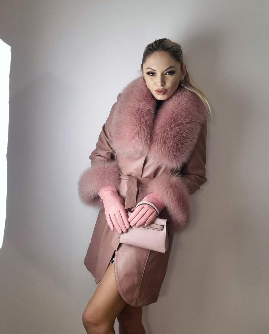 дамско кожено палто - 4