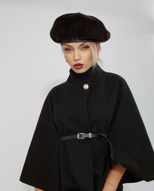 Дамска кожена барета PARIS NOIR - 1