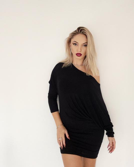 Черна рокля ASIMÉTRIA - 2