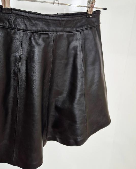 Кожена пола с висока талия - 3