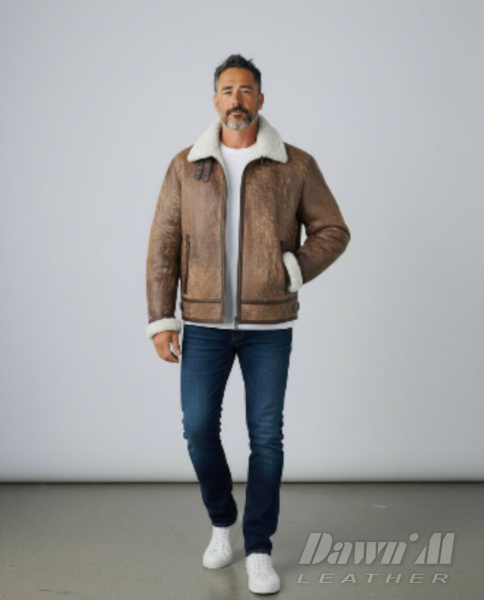 мъжки кожух естествена кожа - 6