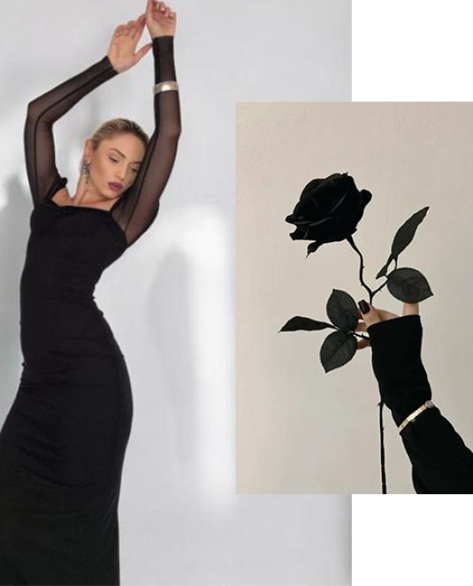 Дълга черна рокля