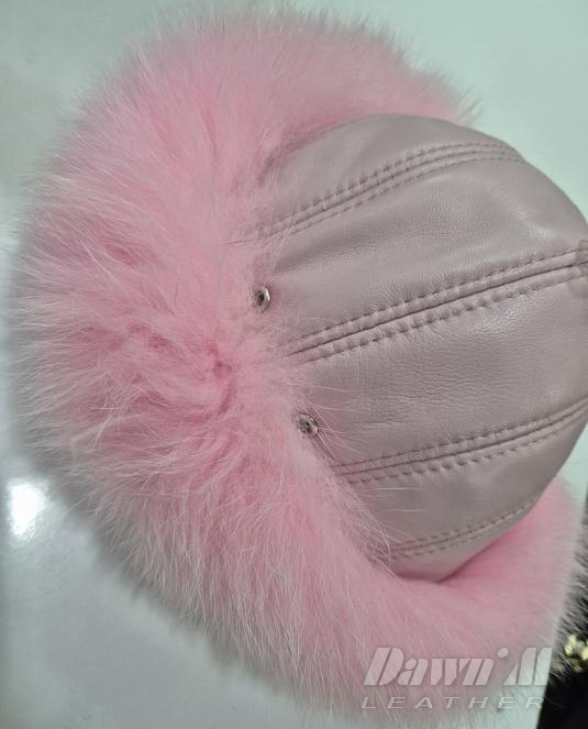 Луксозна дамска шапка от лисица Rosé Arctic Diva - 3