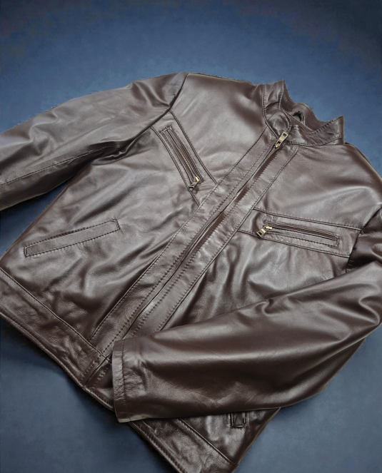 Мъжко кожено яке - 102 кафяво - 2