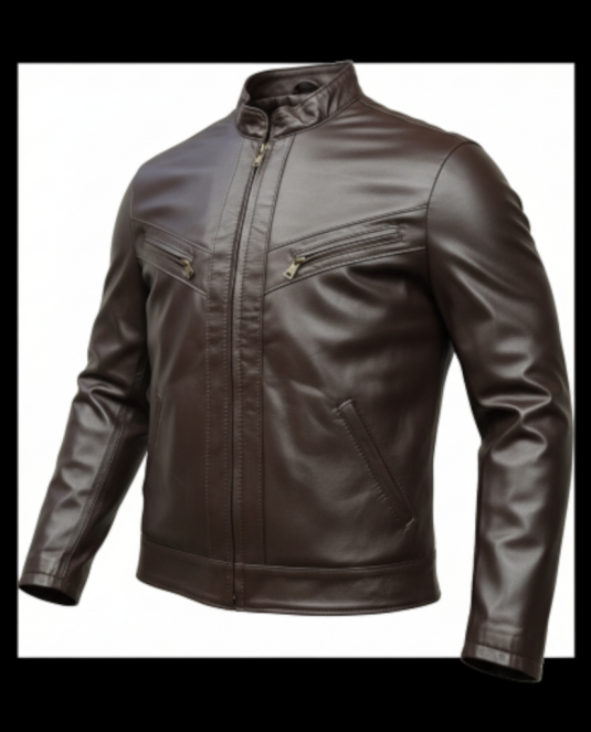 Мъжко кожено яке - 102 кафяво