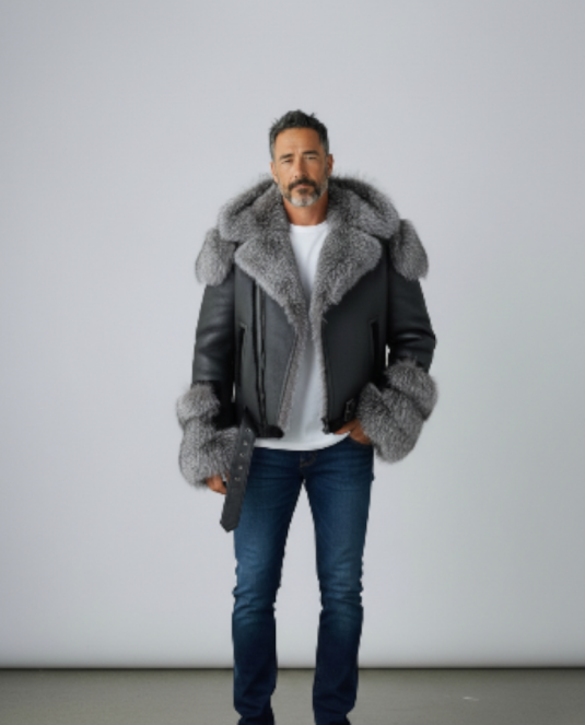 мъжки кожух естествена кожа - 2