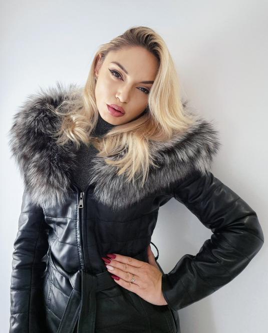 дамско кожено палто - 16