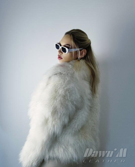 бял кожух естествена кожа - 4